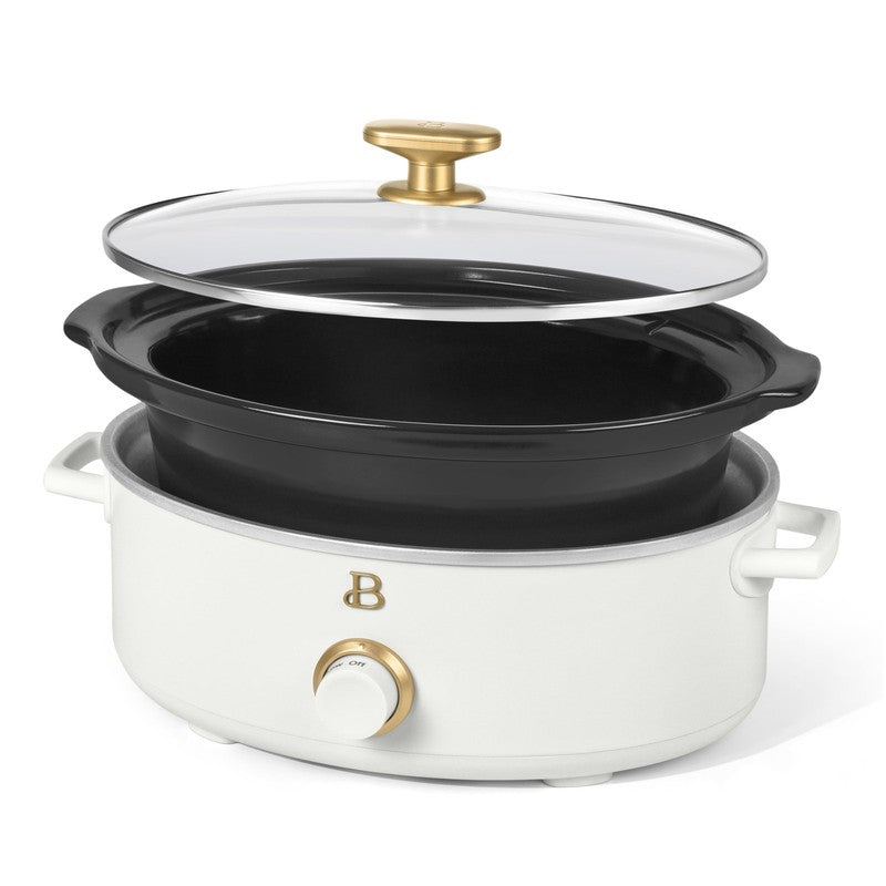 2.5 Qt Dip and Serve Manual Slow Cooker, White Icing by Drew Barrymore6