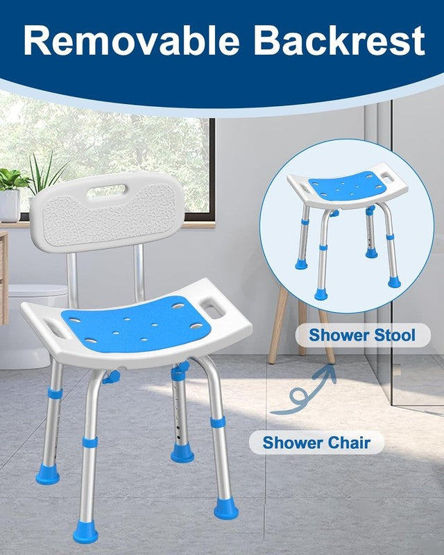 Heavy Duty Shower Chair 400lb Bath Seat w/ Back for Seniors Disabled4