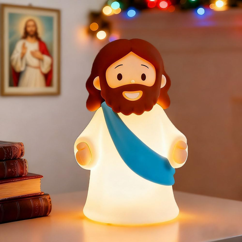 Jesus Night Light Rechargeable Bedside Night Light Dimmable Silicone LED Light I8
