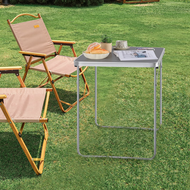 Space Saving Folding Table, Multi-Purpose Charcoal Gray Card Table for Kitchen,5