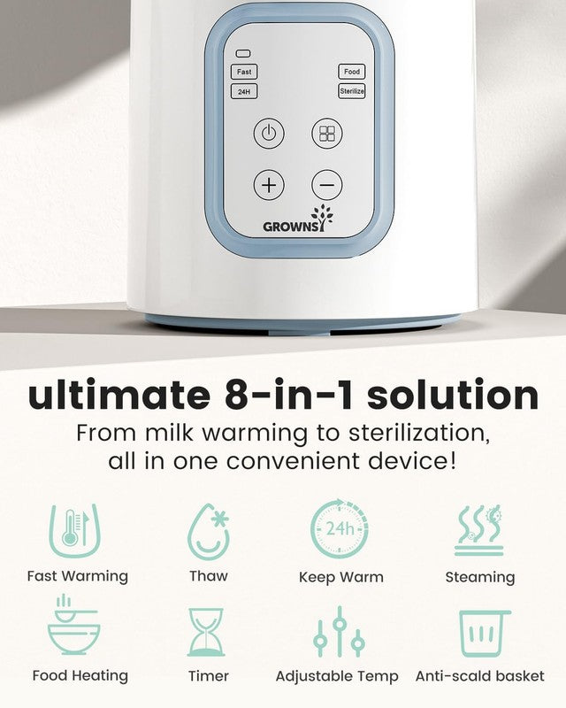 8-in-1 Fast Baby Bottle Warmer w/ Timer, Milk & Formula Heater Blue2