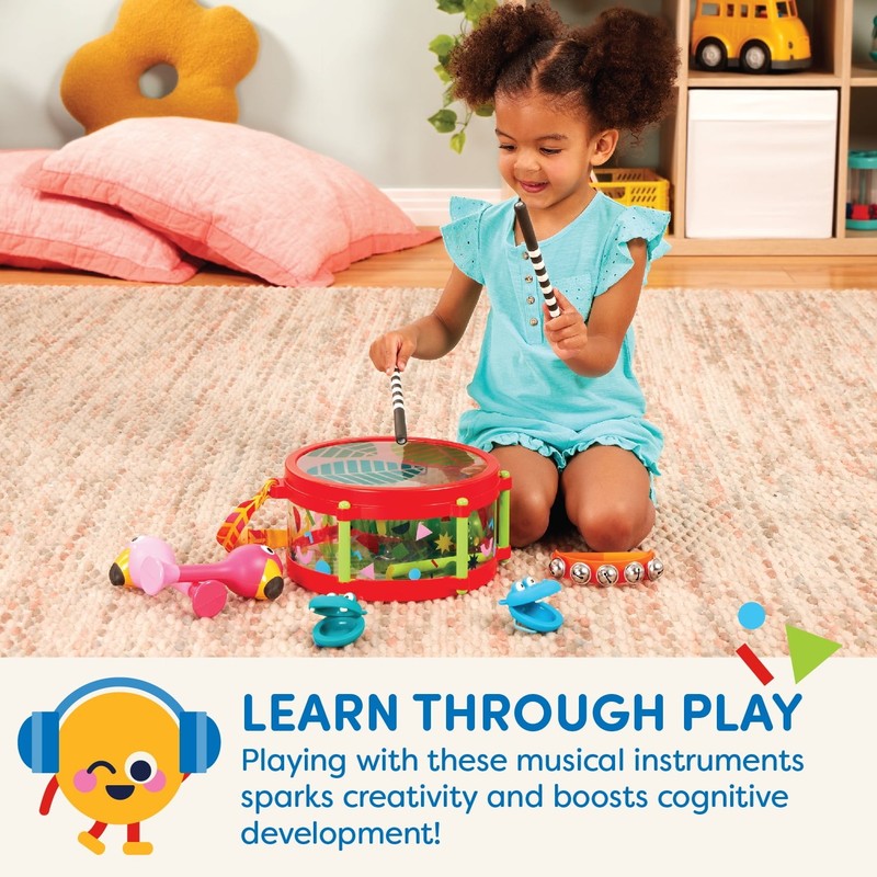 Animal Jamboree Toy Drum and 4 Musical Instruments, Toddler and Preschool Toys3