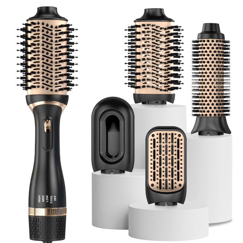 Hair Dryer Brush, Black Blow Dryer Brush, Curly, Dry, Oval Hot Air Brush0