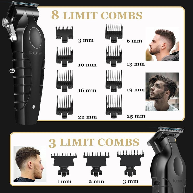 Professional Hair Clipper Trimmer Set Cordless Barber Kit Foil Shaver4