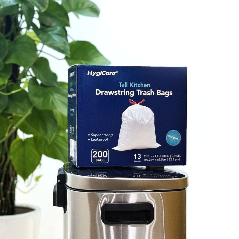 Super Strong 13 Gallon Drawstring Trash Bags   200 Count, Leakproof, Unscented4