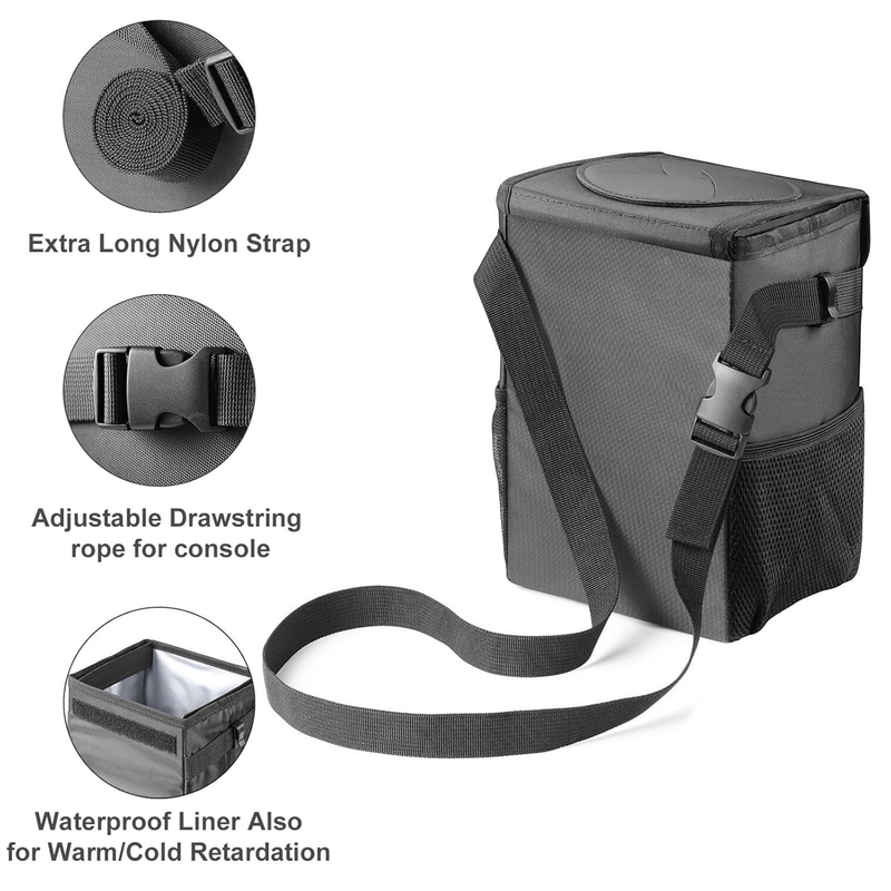 Car Trash Can w/ Lid Leakproof Collapsible Garbage Bin Organizer Road Trip3