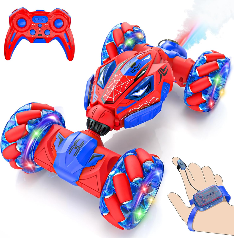 RC Stunt Car 4WD Gesture Control 360° Double Sided Lights Music Spray Toy11