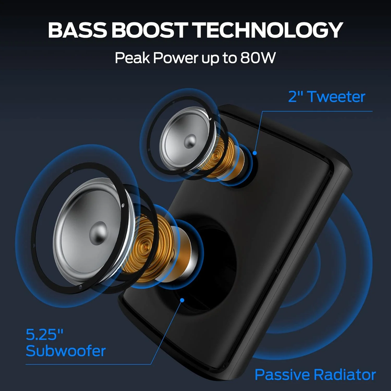 Bluetooth Speakers 80W, Powerful Sound and Punchy Bass, Full-Screen Colorful Lig4