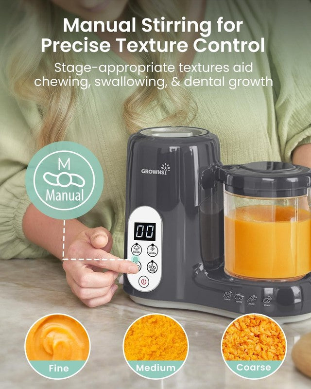 Baby Food Maker Steamer Blender Grinder One-Step Auto Cooking Dark Grey4