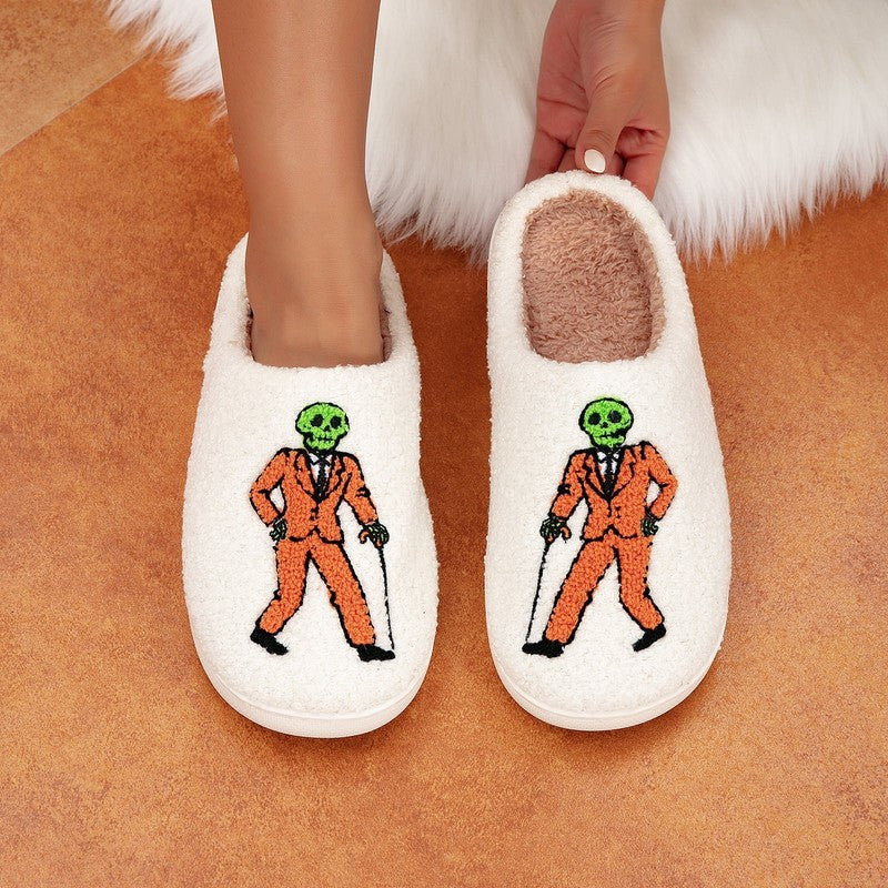 Cute Ghost Plush Halloween Slippers Warm Comfy Slip On for Women & Men8
