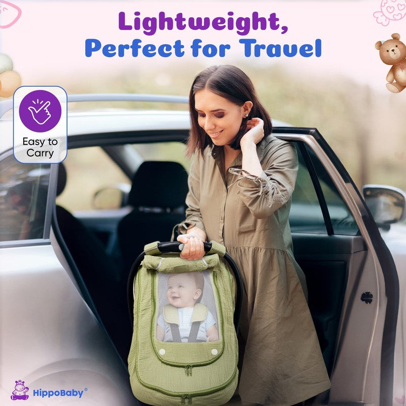 100% Cotton Muslin Breathable Infant Car Seat Cover2