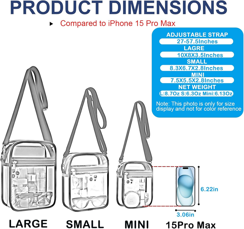 Clear Stadium Approved Crossbody Bag Transparent Messenger Bag Unisex2