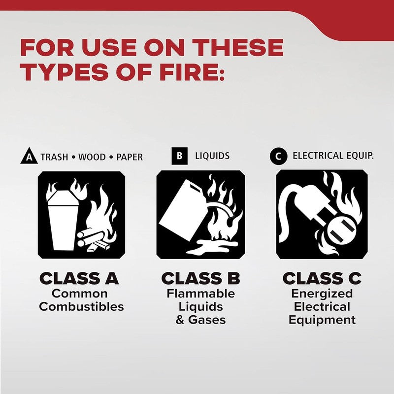 Multi Purpose Fire Extinguisher for Home, Office, Dorm, Residential, 1A10BC, 2 P1