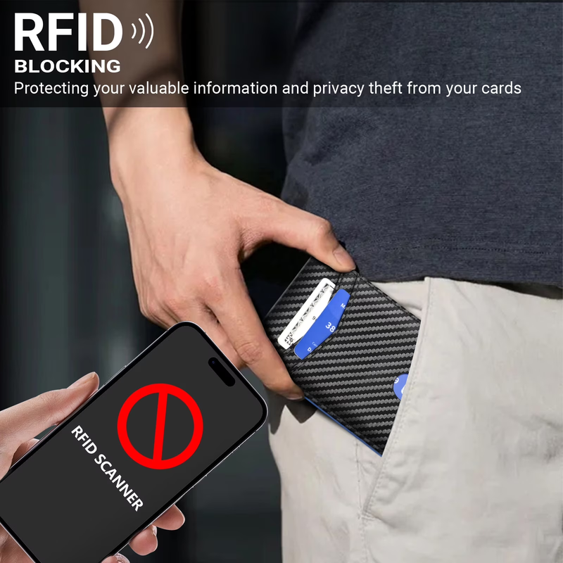Wallet for Men, Slim Leather Rfid Blocking Mens Wallet with 2 ID Windows, Bifold1