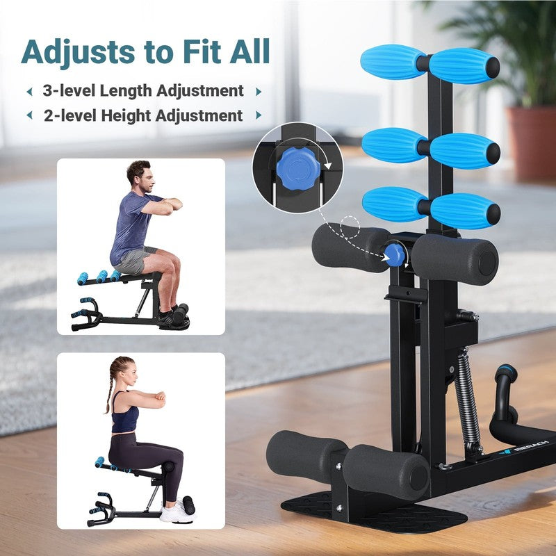 Adjustable Glutes Trainer & Deep Squat Machine - Core Leg Strengthener for Gym W2