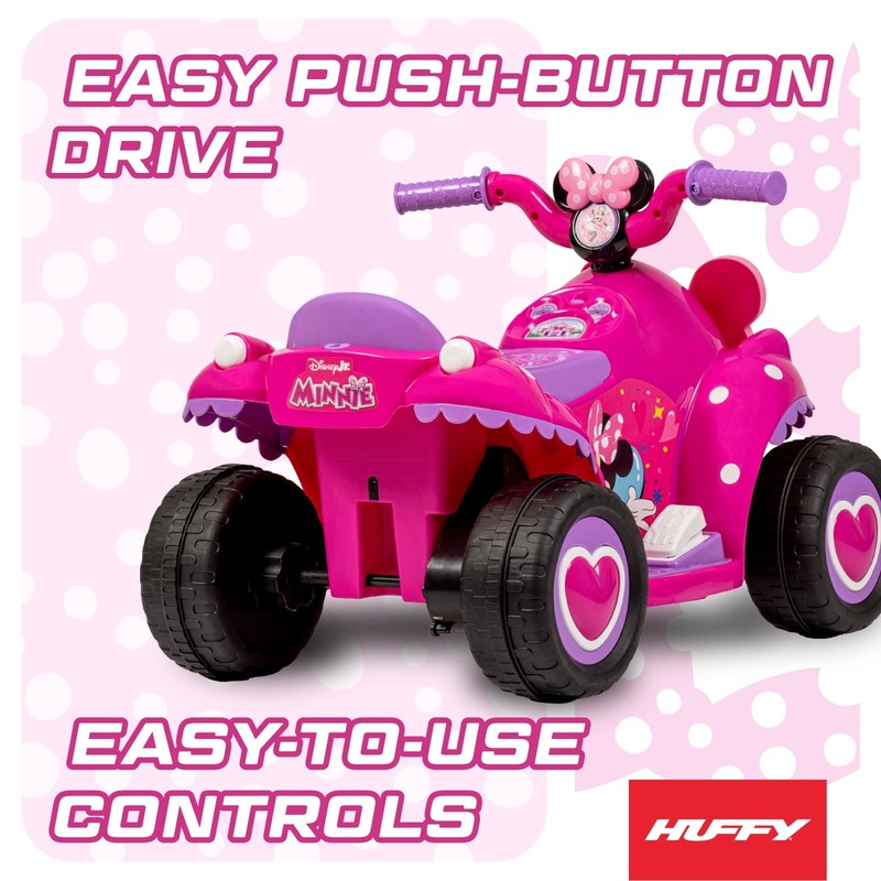 6V Disney Minnie Mouse Ride-On Quad for Toddlers Ages 1.5-3 Pink1