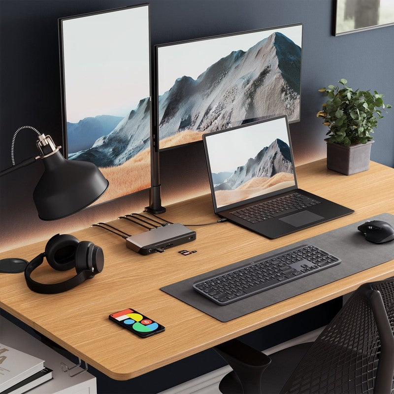 48"×24" Electric Height Adjustable Standing Desk T Shaped Metal Black/Wood6