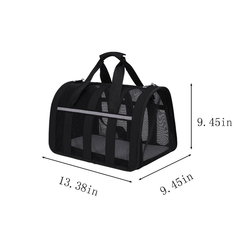Soft Sided Pet Carrier Airline Approved Collapsible Travel Bag Mesh Washable Mat2