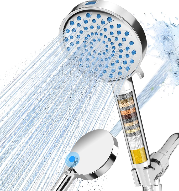 Filtered Handheld Shower Head High Pressure 7 Mode Hard Water Chrome11