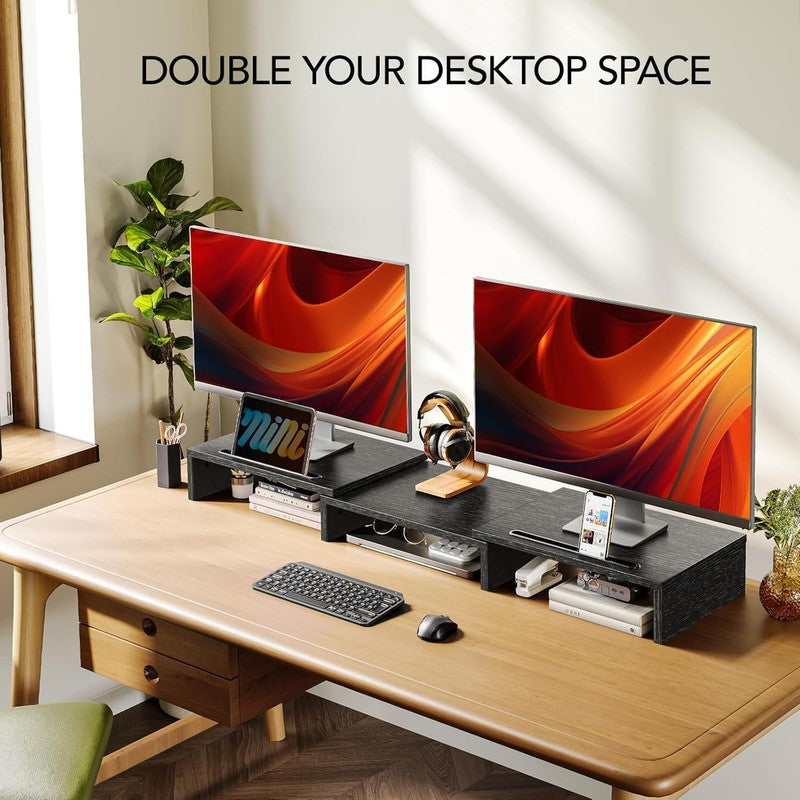Adjustable Dual Monitor Stand Riser with Organizer for Desk & Laptop1