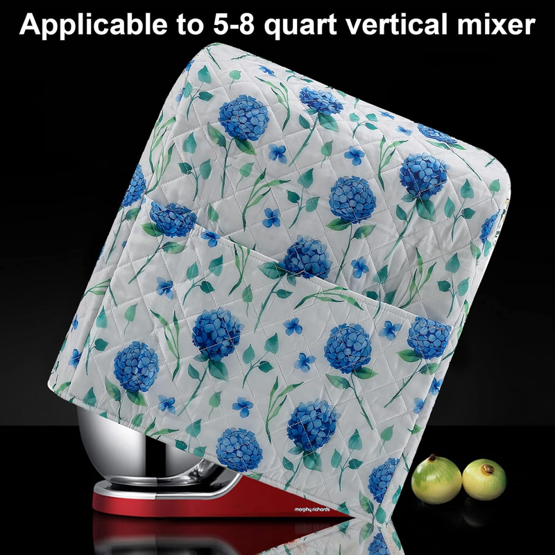 Hydrangea Stand Mixer Cover Fits KitchenAid 5 8 Qt w/ Pockets5