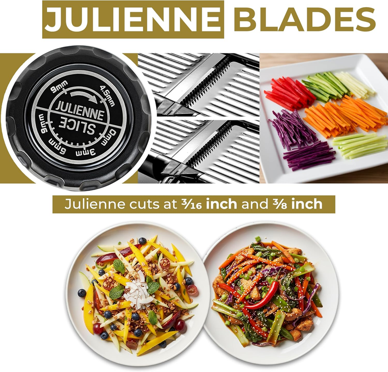 Gramercy Adjustable Mandoline Slicer w/ Cut Resistant Gloves Stainless Steel3