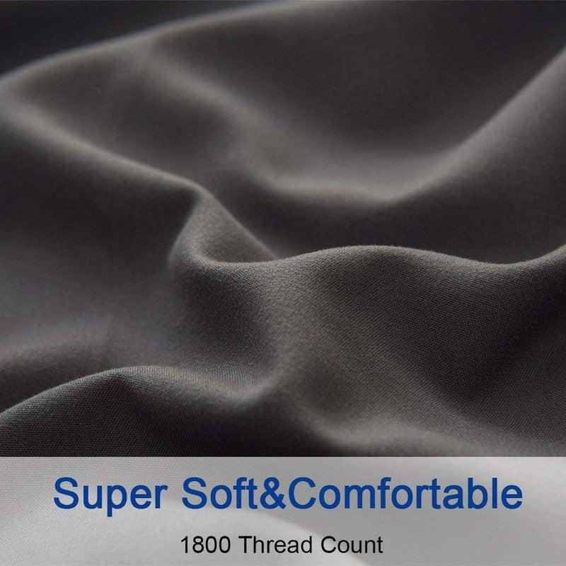 Luxury 1800 Thread Count Microfiber Bed Sheet Set   Queen Dark Grey4