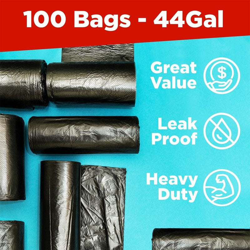 44 Gal Commercial Trash Bags 38x46” Black 100 Count Made in USA2