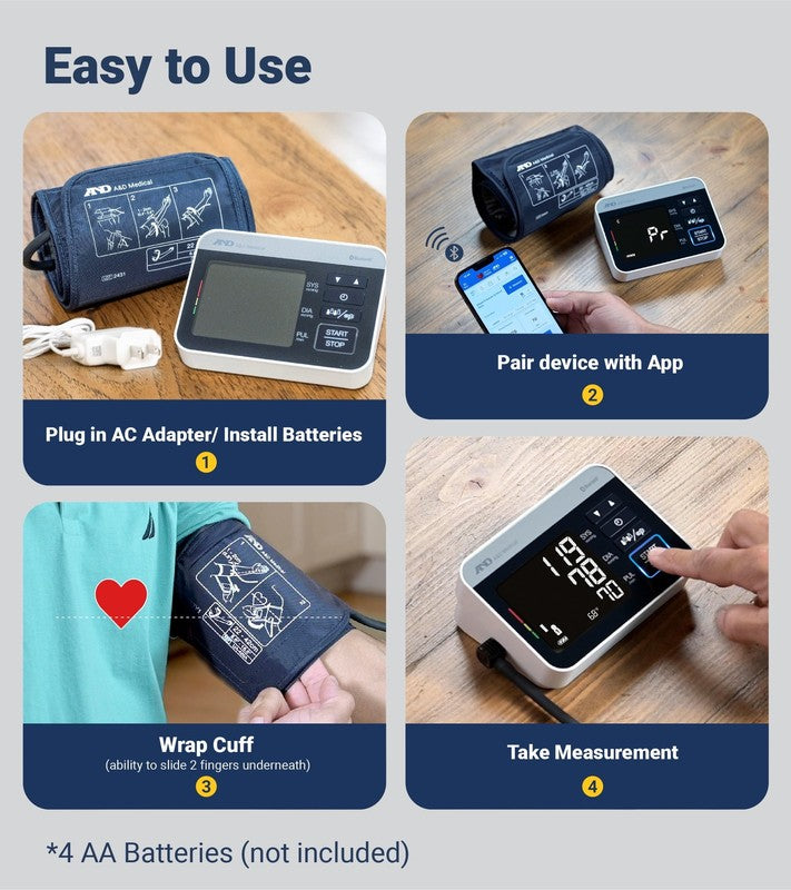 UA-910BLE Bluetooth Heart Rate Detection Upper Arm Blood Pressure Monitor with B4