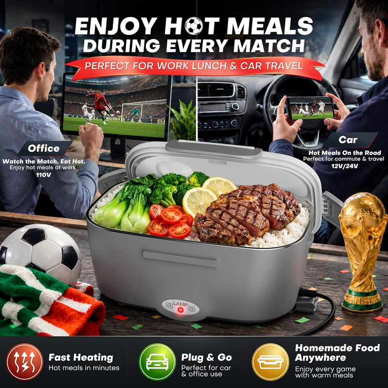Electric Lunch Box for Adults   Fast Heating Portable Food Warmer with 2 of 53Oz3