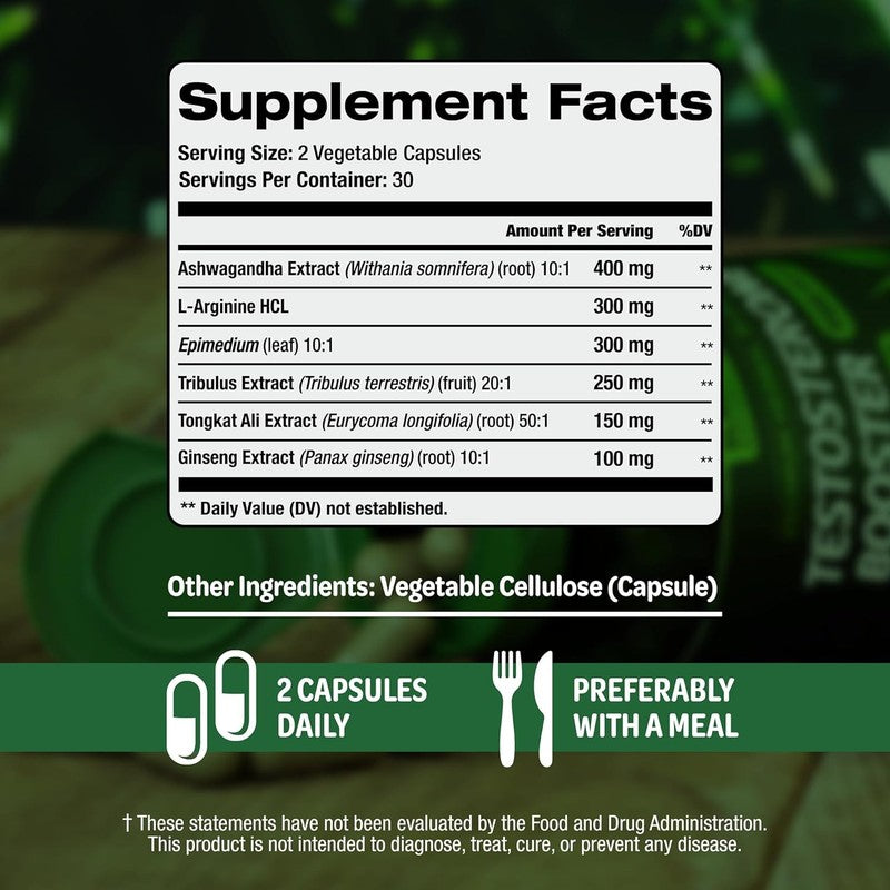 Testosterone Booster for Men - Boost Strength & Energy - 2 Month Supply1