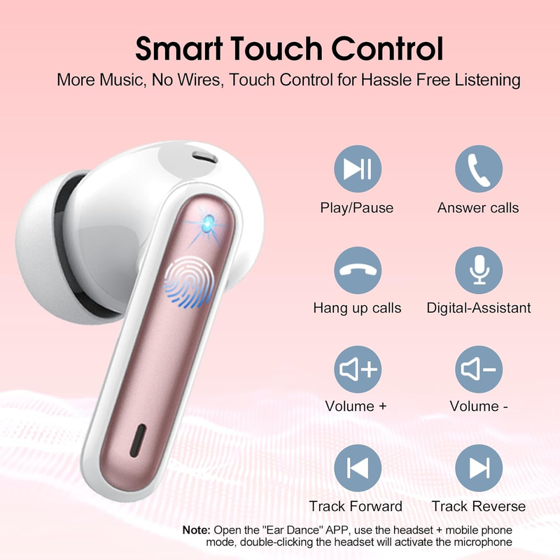 AI Translator Earbuds 164 Languages Bluetooth 5.3 Real Time Rose8