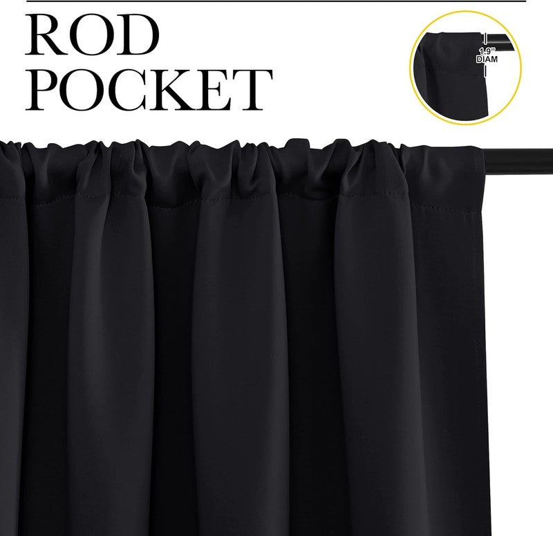 Halloween Black Blackout Curtains - Thermal Insulated Drapes (2 Panels, 42x63)1