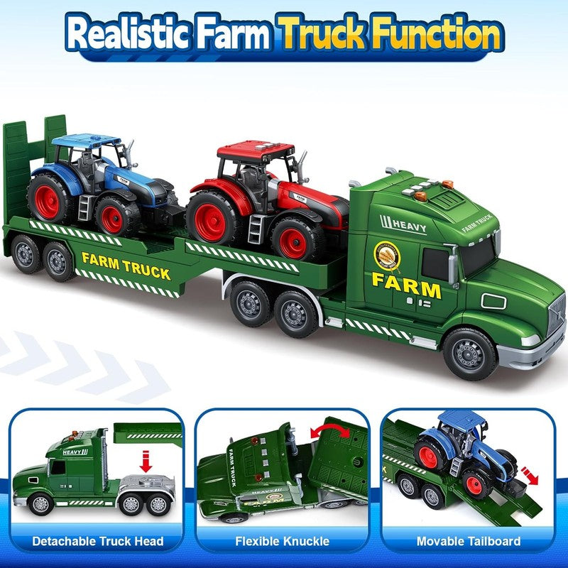 Toddler Boy Toys, Extra Large Farm Truck with Tractors, 3 in 1 Vehicle Car Truck1