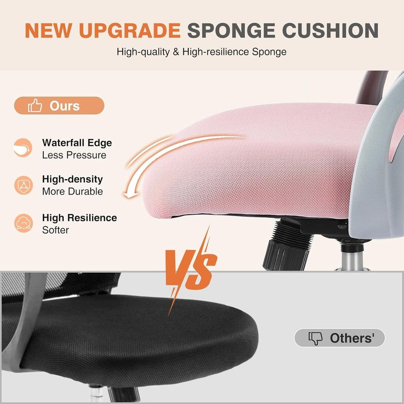 Ergonomic Mesh Office Chair Swivel Mid-Back Lumbar Support Flip-Up Arms3