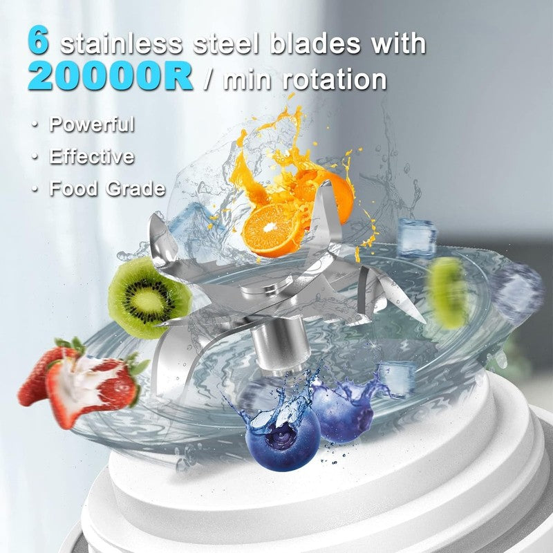 Portable Blender 20Oz Cordless Personal Blender for Shakes Smoothies, 6 Blades2