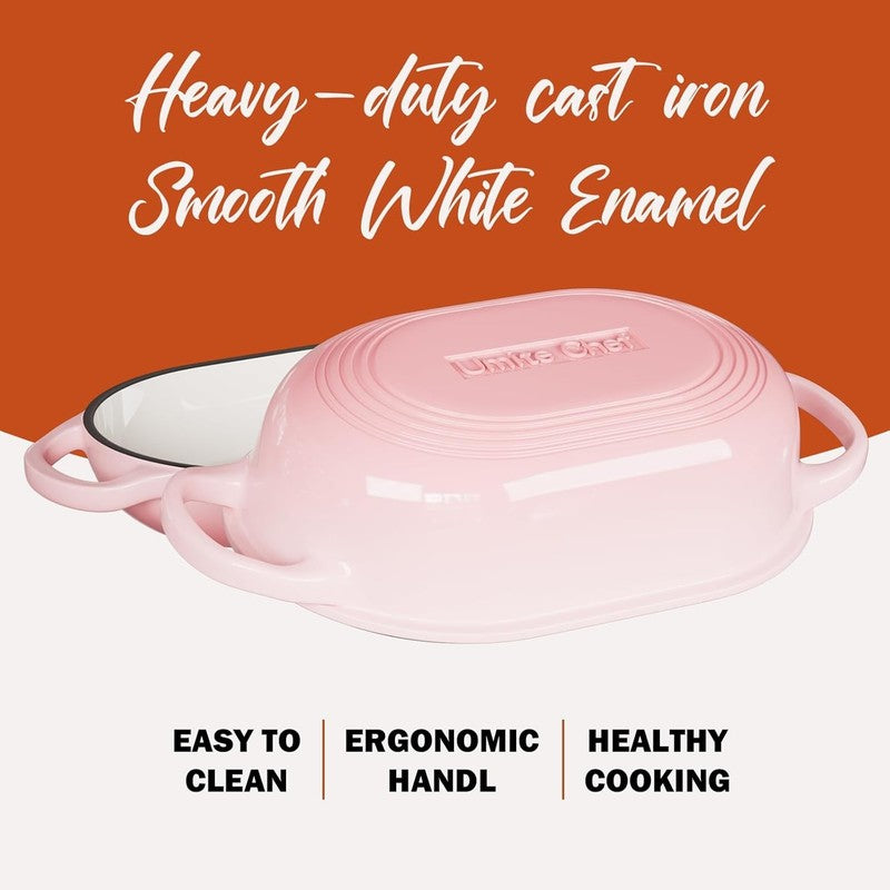 5QT Cast Iron Dutch Oven Bread Kit w/ Banneton Lame Sourdough Pink2