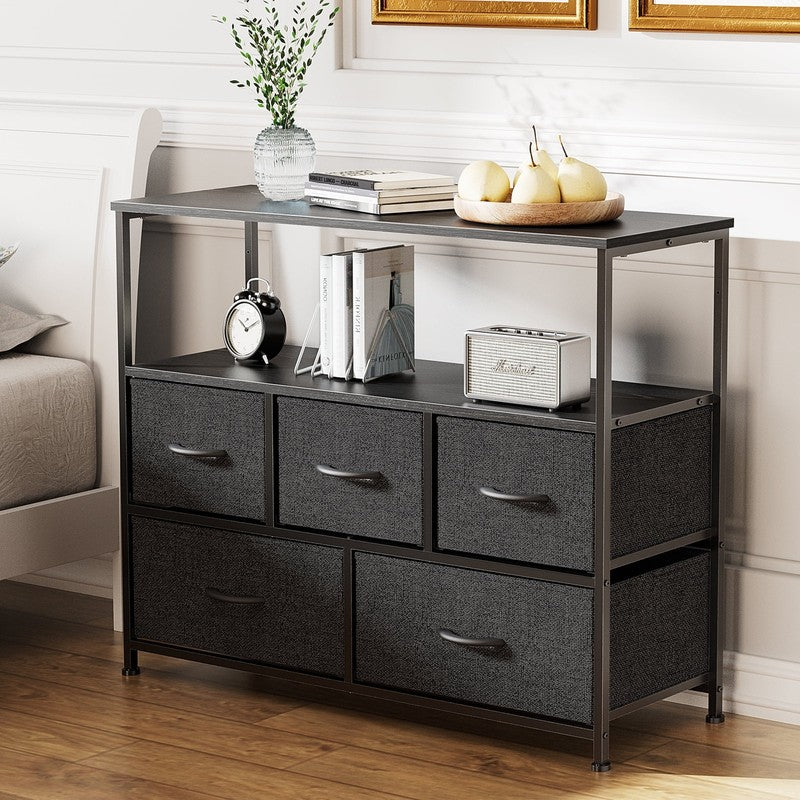 Dresser TV Stand, Entertainment Center with Fabric Drawers, Media Console Table 6