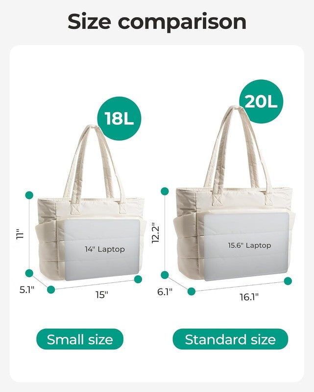 Tote Bag for Women, Lightweight Puffy Tote Bag with Compartments Shoulder Bag Ha2