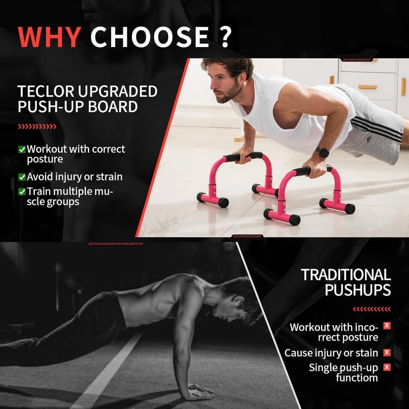 Push Up Parallettes Bars 9.5" Heavy Duty Stand for L Sit, Dip & Handstand6