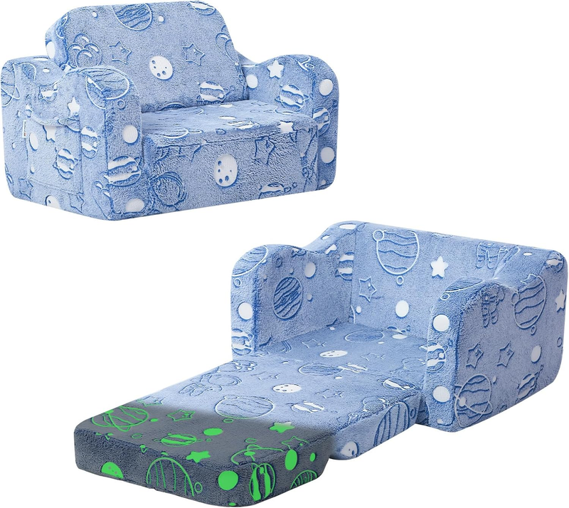 Toddler Glow in the Dark Astronaut Sofa Bed 2 in 1 Fold Out Lounger 1 310