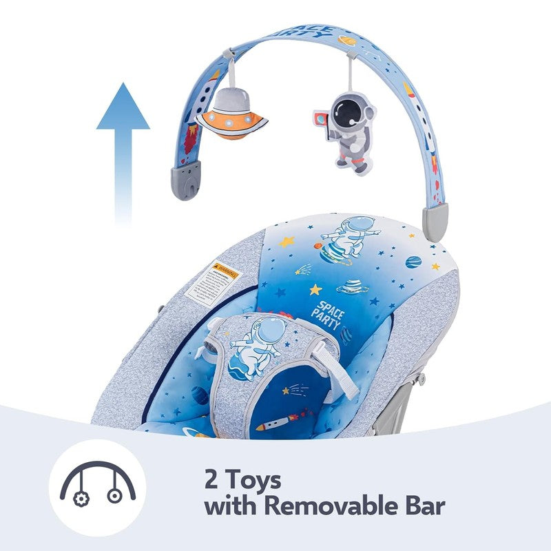 Soothing Baby Bouncer Seat w/ Music Portable Foldable 0 6M Blue4