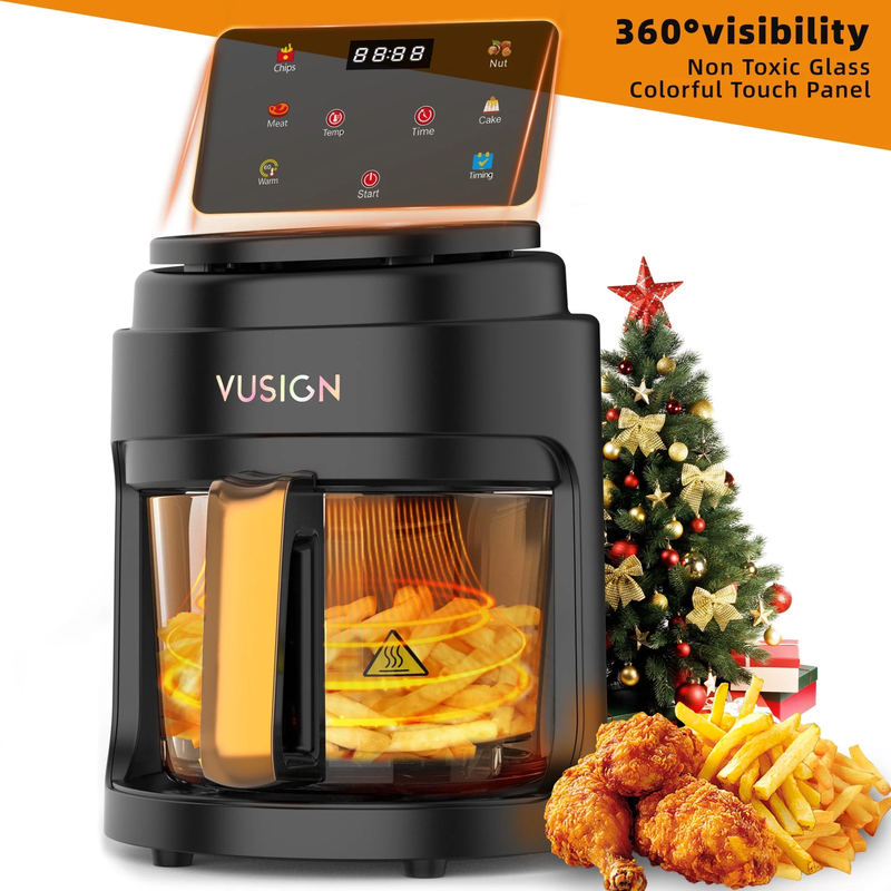 5 Quart 1000W Air Fryer | Digital Touchscreen, Nonstick, Dishwasher Safe, Black8