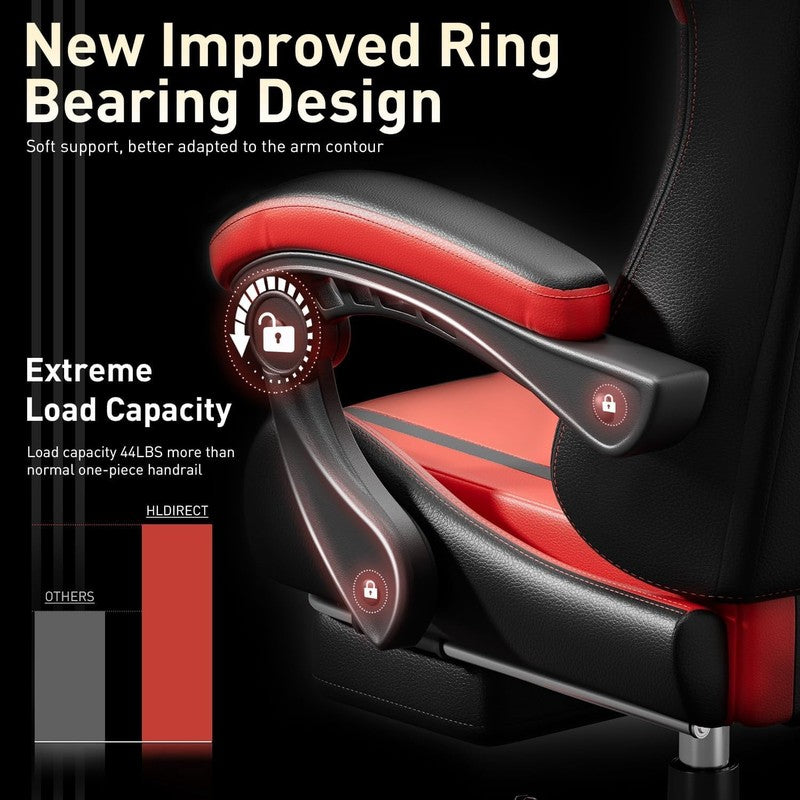 Gaming Chair with Pocket Spring Cushion, Gamer Chair with Lumbar Massage, Gaming5