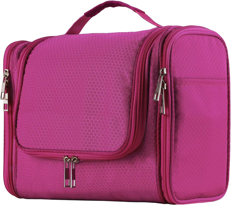 Large Waterproof Hanging Toiletry Bag Organizer for Women 11"x6.2"x8.8" Fuchsia0