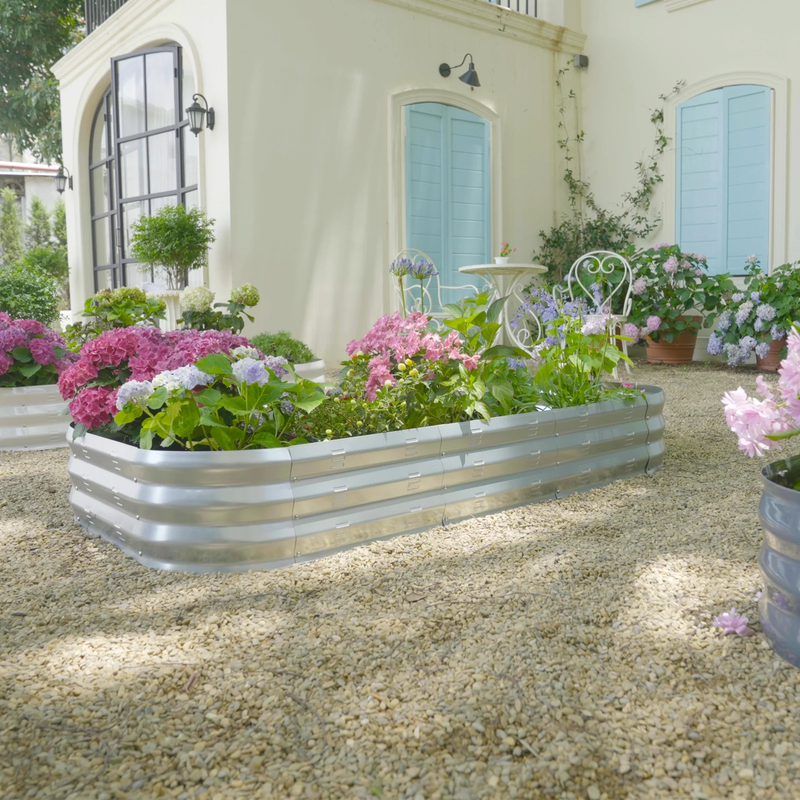 Galvanized Raised Garden Bed Kit, Large Metal Raised Garden Beds for Vegetables,4