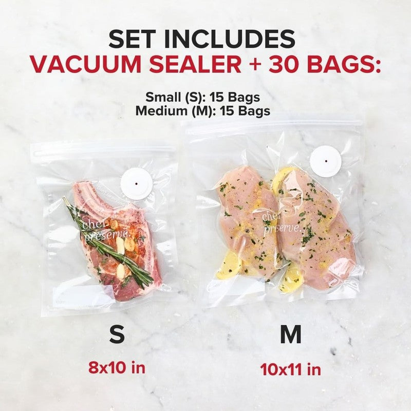 Compact Handheld Vacuum Sealer – Food Sealer Machine with 30 Reusable Bags3