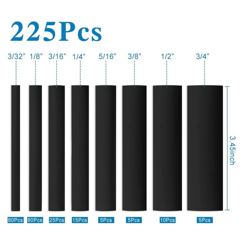 225 Pcs Waterproof Heat Shrink Tubing Kit - 3:1 Marine Grade Adhesive Lined1