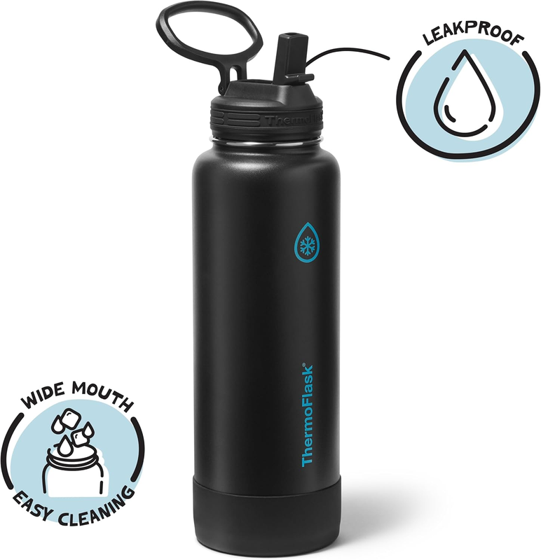 40oz Insulated Water Bottle Stainless Steel Spout Lid Leakproof Hot Cold2