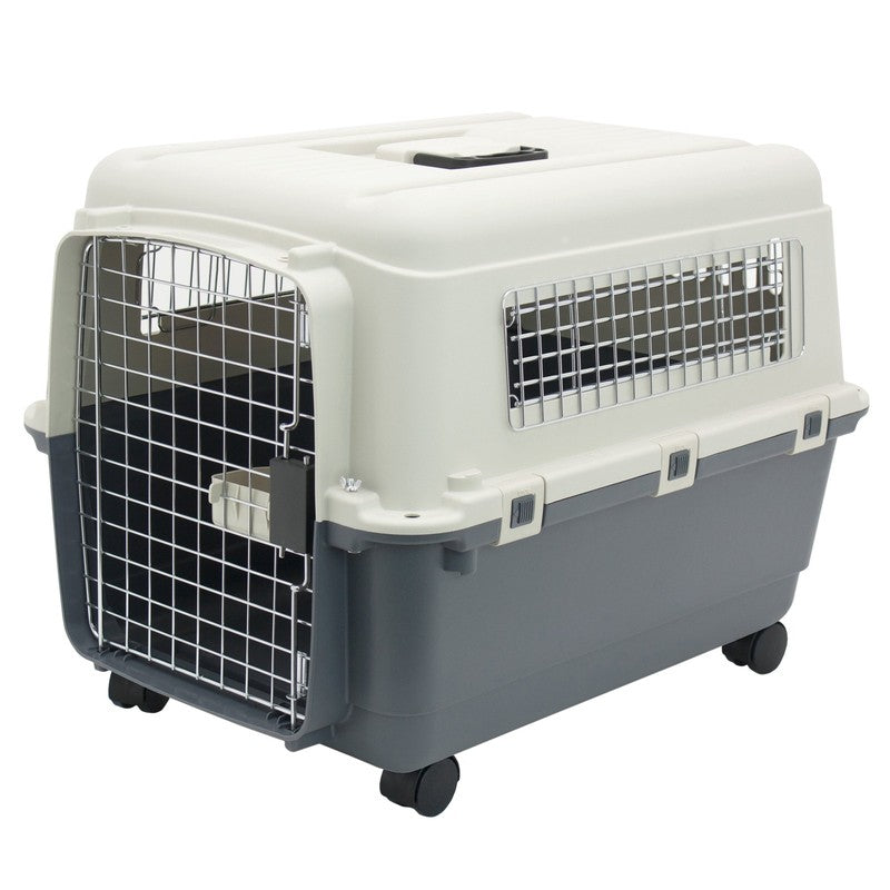 Airline Approved Plastic Dog Kennel with Wheels, Medium0